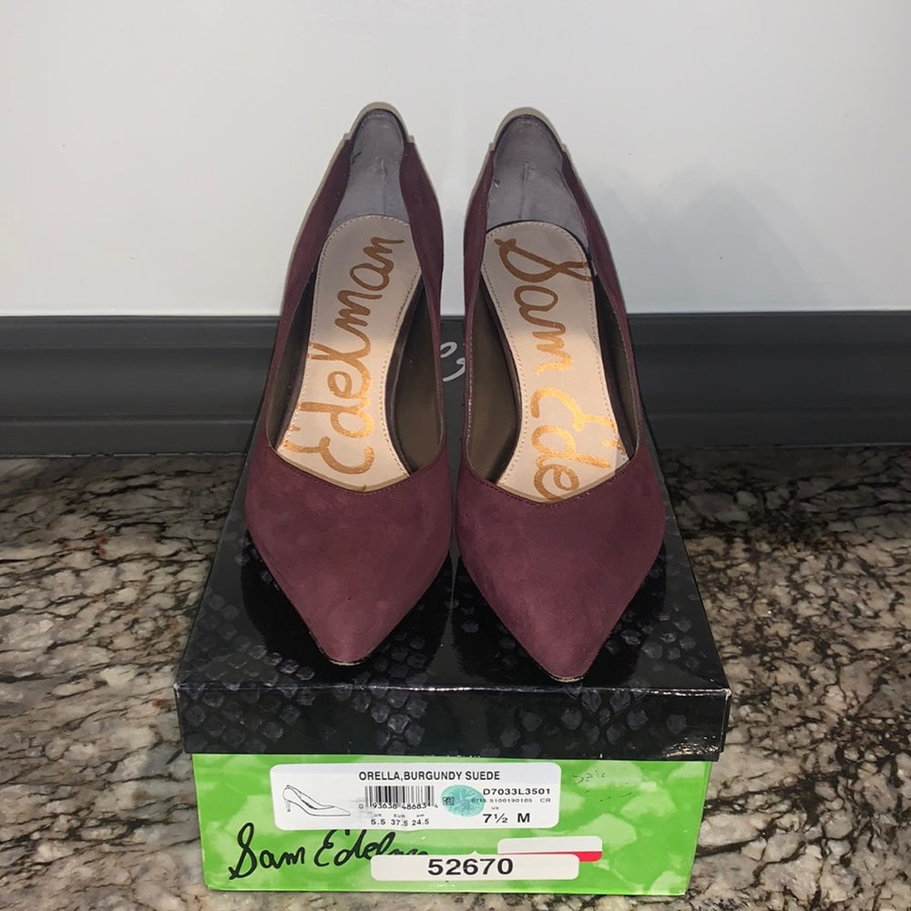 Sam Edelman heels Women’s size 7.5 purple burgundy suede pumps